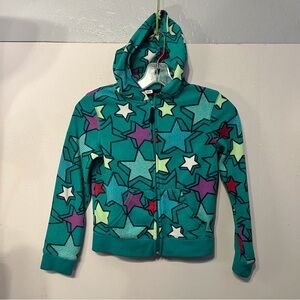 Old Navy Girls  size medium-8 fleece hoodie in multi star pattern.